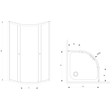 Kép 2/2 - Radaway Classic A 1700 80x80x170 íves zuhanykabin átlátszó üveggel, görgős, króm