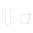 Kép 2/2 - Radaway Classic C 80x80x185 szögletes zuhanykabin átlátszó üveggel, görgős, fehér
