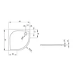 Kép 2/2 - Radaway Delos A 80x80 íves lapos zuhanytálca szifonnal