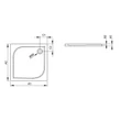 Kép 2/2 - Radaway Delos C 80x80 szögletes lapos zuhanytálca szifonnal