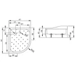 Kép 2/2 - Radaway Korfu E 100x80 íves aszimmetrikus zuhanytálca szifonnal, lábbal, levehető előlappal Balos