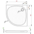 Kép 2/2 - Radaway Zantos A 90x90 íves lapos zuhanytálca szifonnal