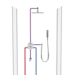 Kép 5/6 - Ravak Chrome CR 067.00 Falba süllyesztett csaptelep, háromutas, termosztátos, R-box-hoz Multi