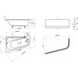 Kép 3/3 - Ravak Chrome 160x105 balos aszimmetrikus kád + kádláb, fehér