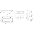 Kép 3/3 - Ravak City 180x80 egyenes fürdőkád + kádláb, fehér