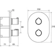 Kép 6/6 - Ravak Chrome CR 067.00 Falba süllyesztett csaptelep, háromutas, termosztátos, R-box-hoz Multi