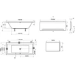 Kép 3/3 - Ravak Formy 01 170x75 egyenes fürdőkád + kádláb, fehér