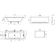 Kép 3/3 - Ravak Formy 02 180x80 egyenes fürdőkád + kádláb, fehér