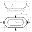 Kép 3/3 - Ravak Freedom O 169x80 szabadon álló fürdőkád + kádláb, fehér