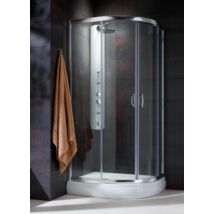 Radaway Premium Plus E 1900 100x80x190 íves aszimmetrikus zuhanykabin átlátszó üveggel, görgős