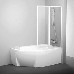 Ravak VSK2 140 B kétrészes, behajtható kádparaván aszimmetrikus kádakhoz, fehér+transparent, balos Ravak VSK2 140 B kétrészes, behajtható kádparaván aszimmetrikus kádakhoz, fehér+transparent, balos