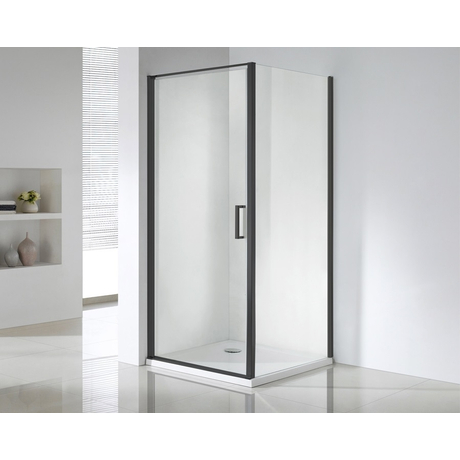 Wellis Quadrum Black zuhanykabin, nyílóajtós, szögletes, Easy Clean