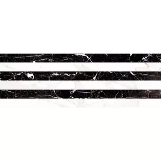 Valore - Carrara Relieve Stripe Albinegro Brillo B.G. 20x60 I.oszt