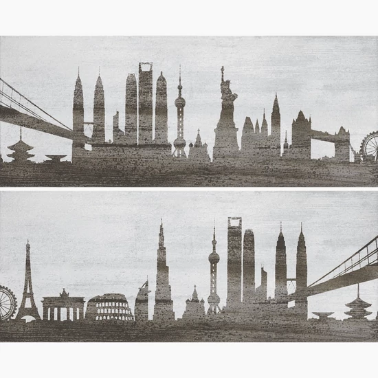 Zalakerámia - Petrol City F-53029 2x20x50 dekor szett I.oszt.